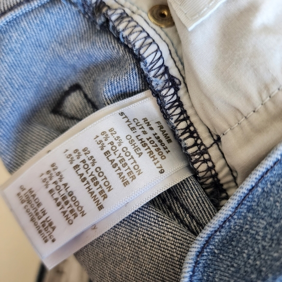 FRAME Le High Straight Jeans in Oshea raw hem size 24 - Picture 12 of 12